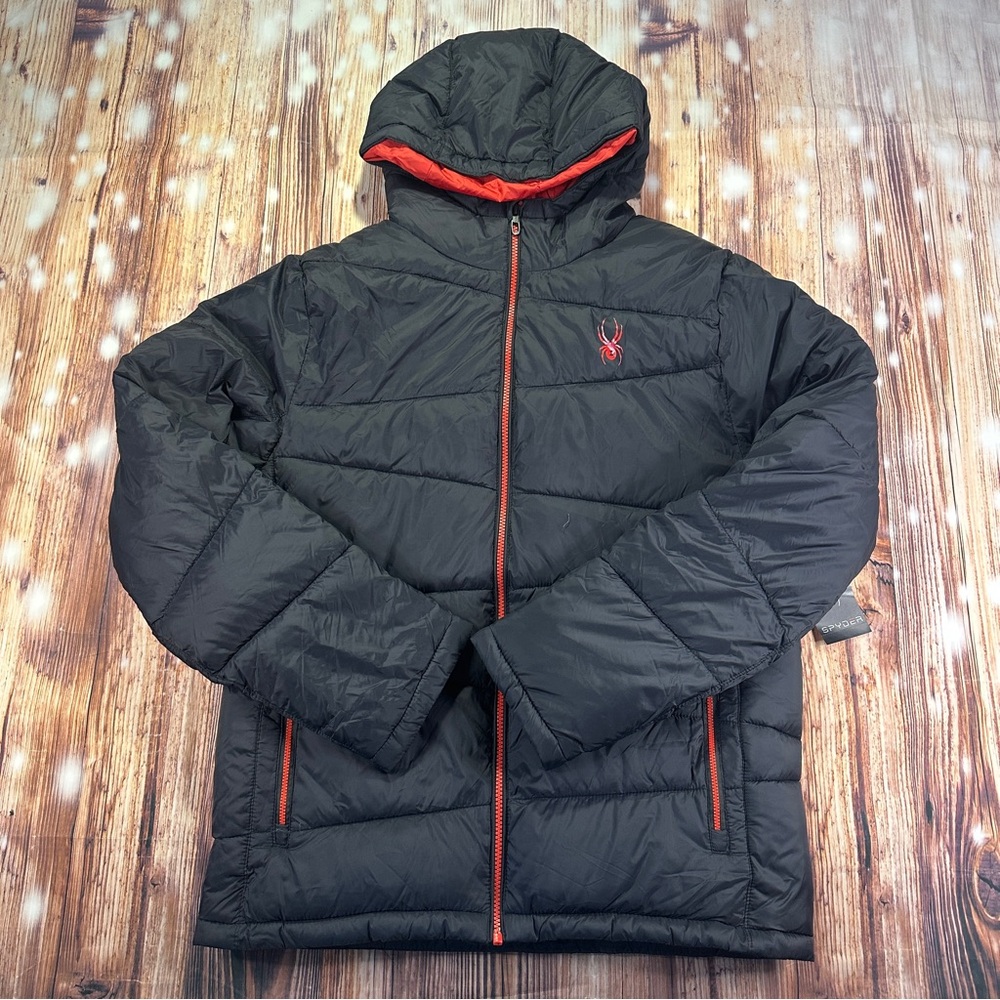 NWT Spyder  Black and Red  Puffer Jacket Men’s 
Size Medium